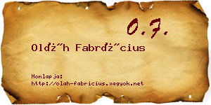 Oláh Fabrícius névjegykártya