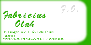 fabricius olah business card