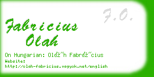 fabricius olah business card